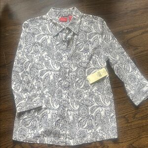 Valerie Stevens 100% cotton blouse with tags